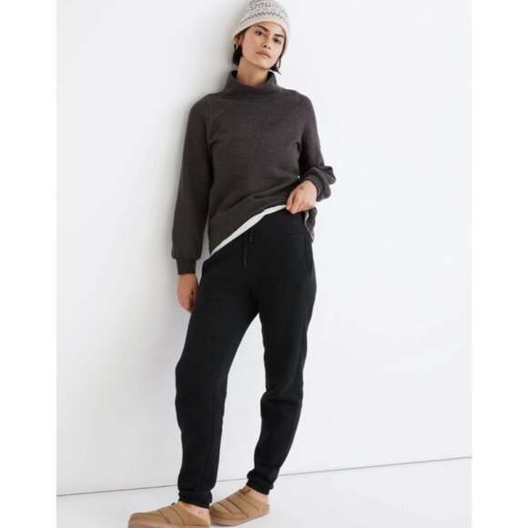 Madewell Betterterry Relaxed Turtleneck Sweatshirt in Heather Donegal Charcoal M - Picture 2 of 11